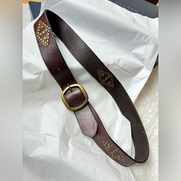 Ellington Genuine Leather Womens Ramona Belt Boho Western Brown gold size L - Picture 1 of 17